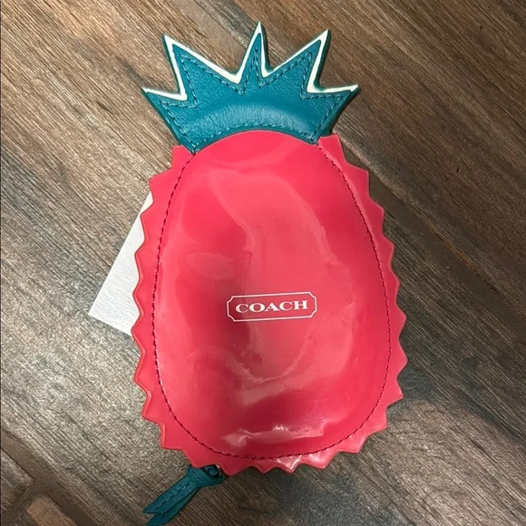 Pineapple-Shaped Pink and Blue Patent Coin Purse - Picture 2 of 6